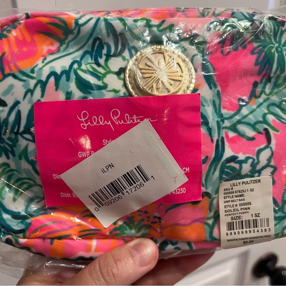 NWT Lilly Pulitzer Runaround Printed Belt Bag in Soleil Pink Perfect Poppy GWP - Picture 5 of 7
